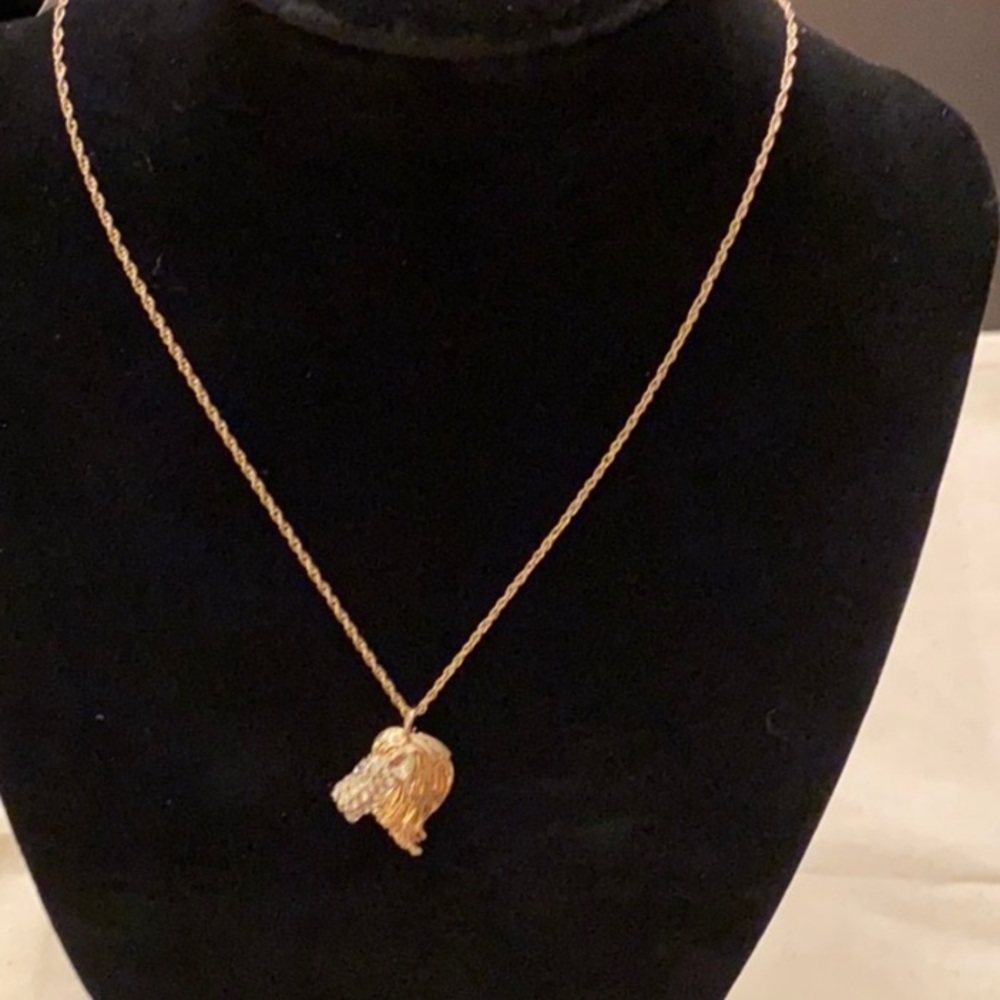 Alexis Bittar Swarovski Crystal encrusted Gold Lion Head Pendant Necklace 🦁🍒